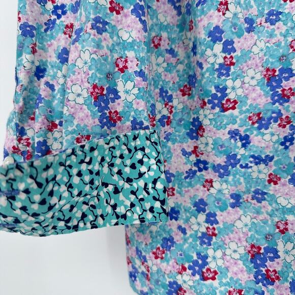 Talbots Blouse Women Petite SMALL Preppy Floral Office Career Summer Lightweight - Picture 8 of 10